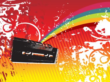 Illustration of audio cassette tape clipart