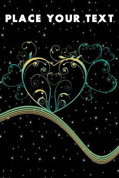 Фон с цветочным узором сердца — стоковый вектор