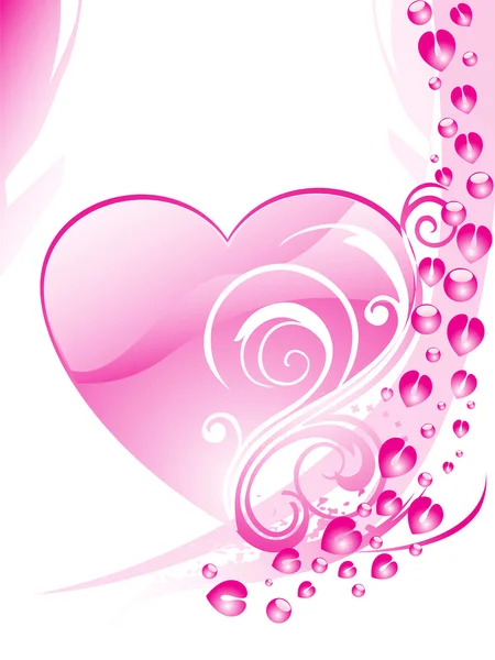 Fond avec motif floral coeur — Image vectorielle
