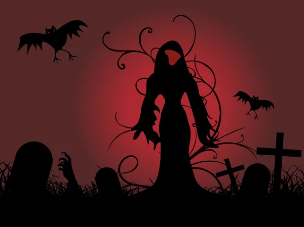 Hintergrund der Halloween-Szene — Stockvektor