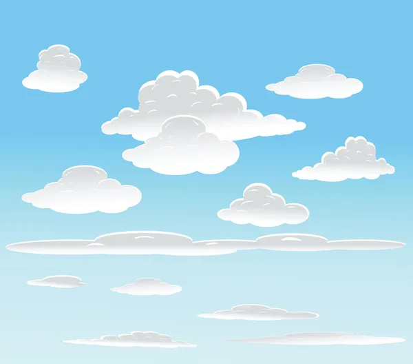 Fundo vetorial com céu e nuvens Gráficos De Vetores