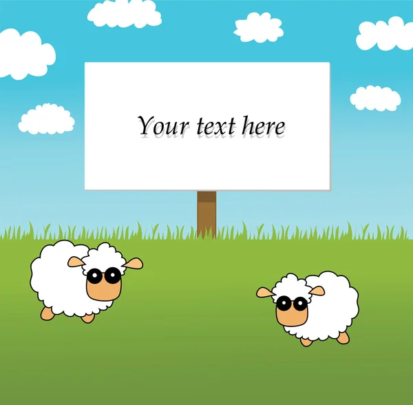 Background with sheeps — Stock Vector