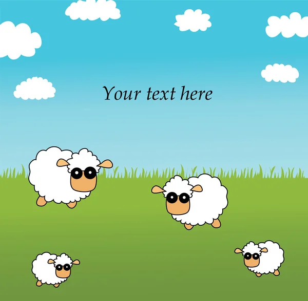 Pozadí s sheeps — Stockový vektor
