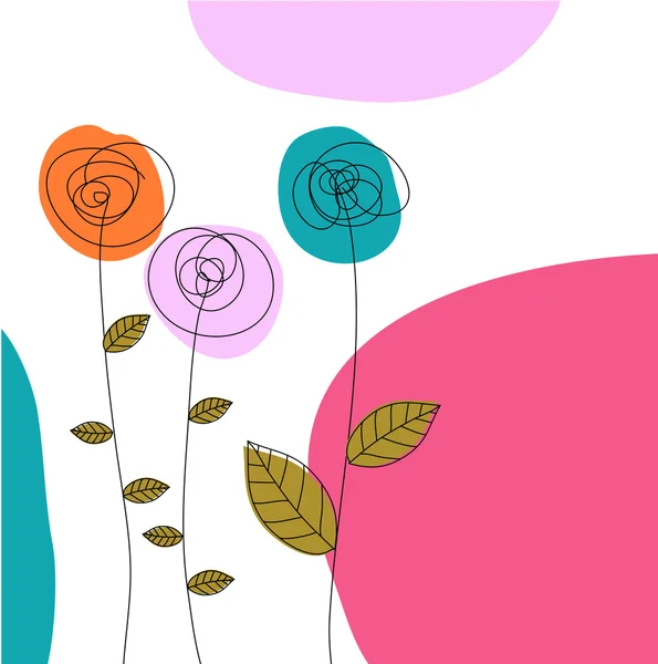 Vektor Hintergrund mit Blumen — Stockvektor