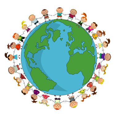 Kids around the world clipart