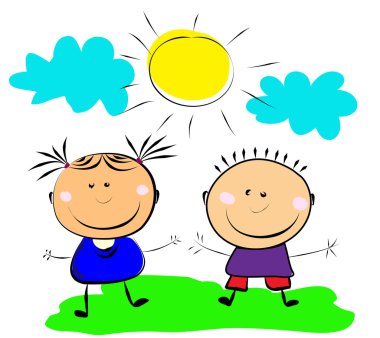 Happy kids clipart