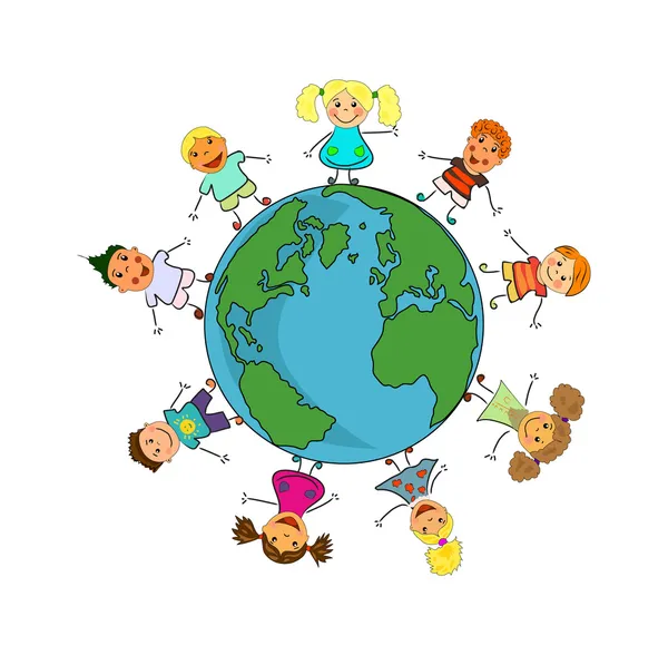 Barn runt om i världen — Stock vektor