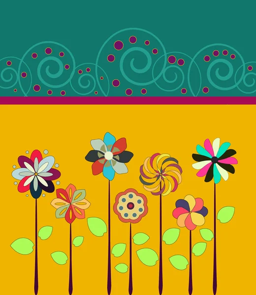 stock vector Vector background with flowers