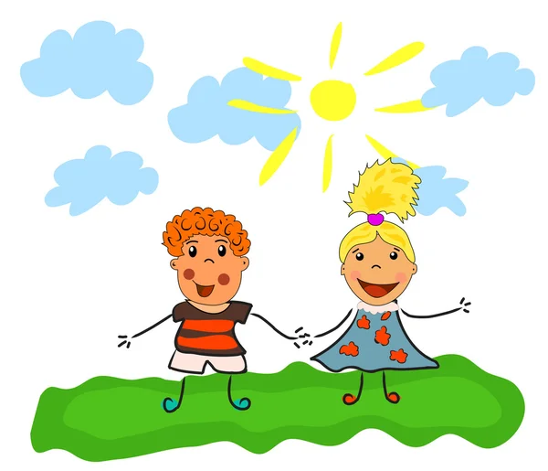 Enfants heureux Illustrations De Stock Libres De Droits