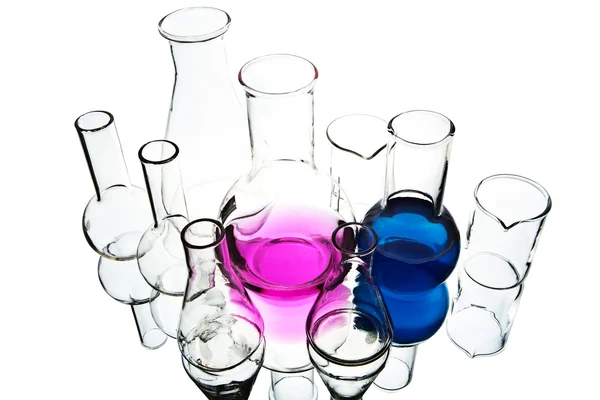 Chemical laboratory equipment isolated — Stock Photo, Image
