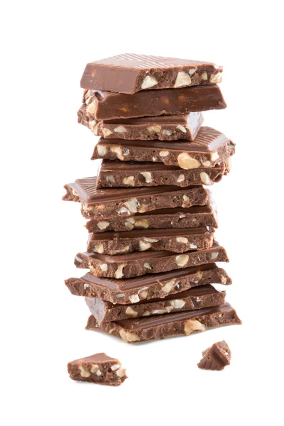 分離された壊れたチョコレート — ストック写真