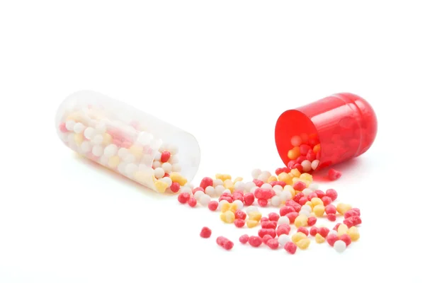 Červené a bílé tobolka pill — Stock fotografie