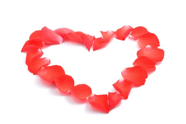 Srdce z lístků růží — Stock fotografie