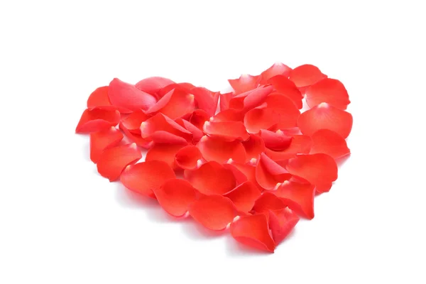 Heart shape of rose petals — Zdjęcie stockowe