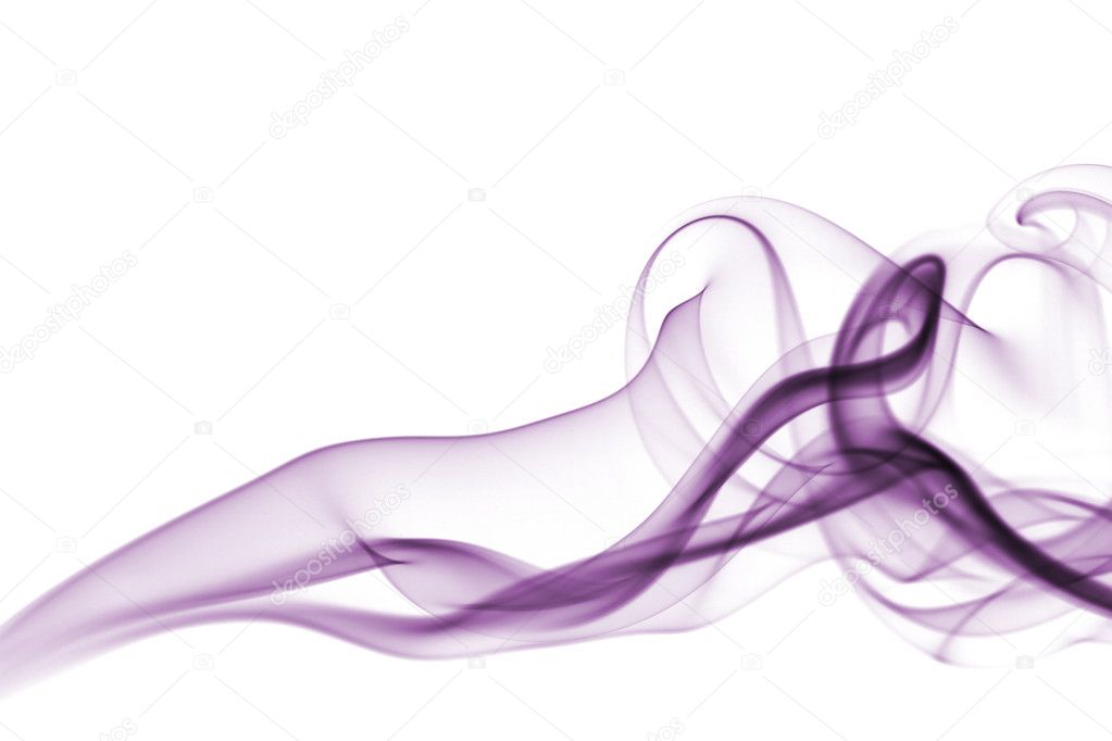 Violet smoke isolated