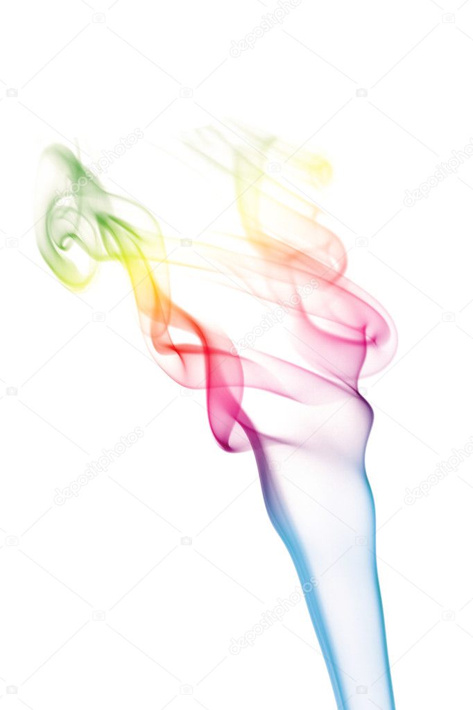 Colorful smoke isolated