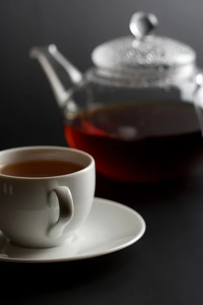 Kopp te och tekanna — Stockfoto