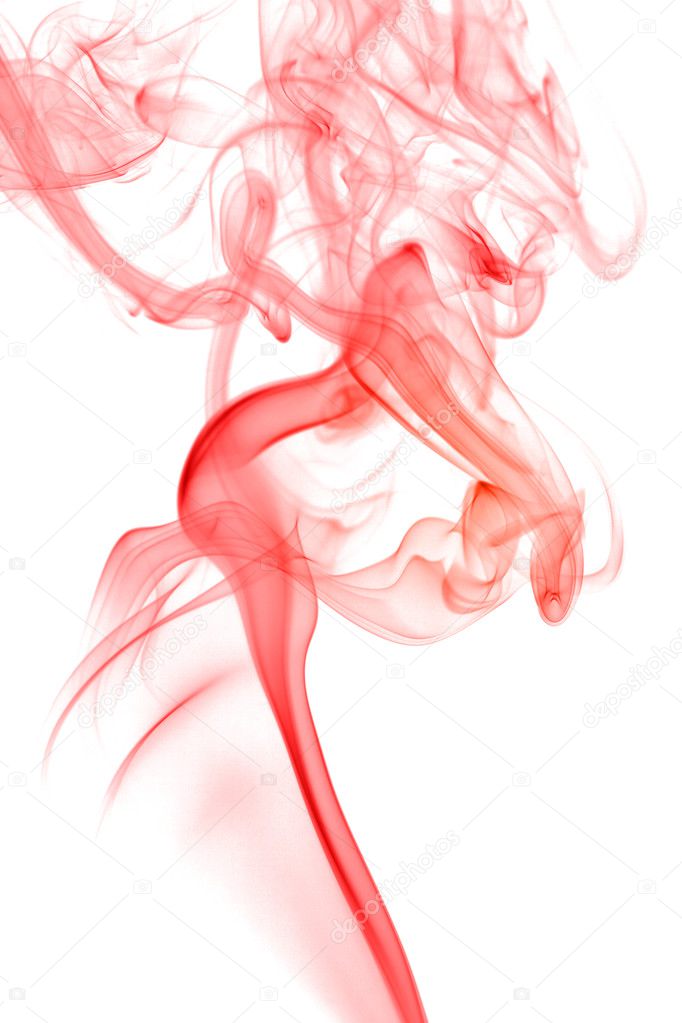 Red smoke isolated