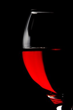 Half of red wine glass isolated clipart