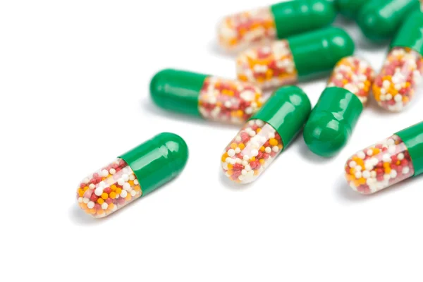 Pílulas de cápsulas isoladas — Fotografia de Stock