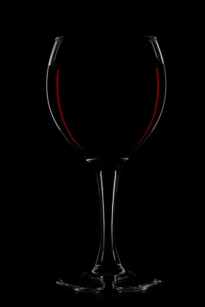 Glass of red wine isolated on black — Stock Photo, Image