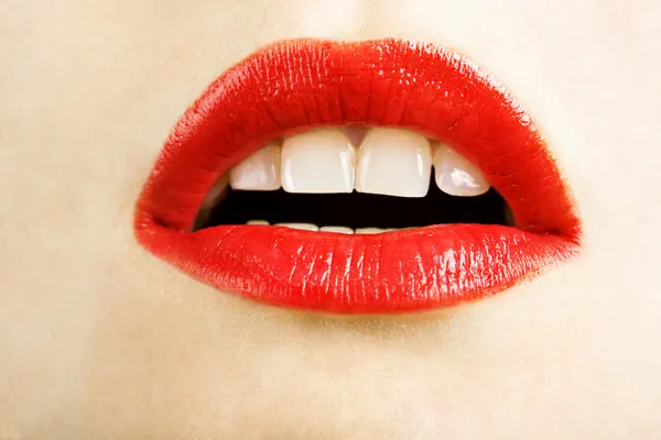 美丽的红嘴唇 — 图库照片