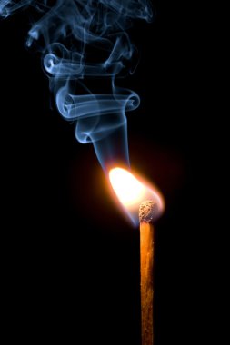 Match burning with smoke isolated clipart