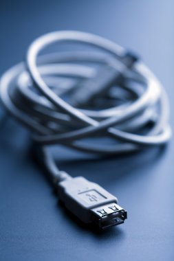 Usb cable toned blue clipart