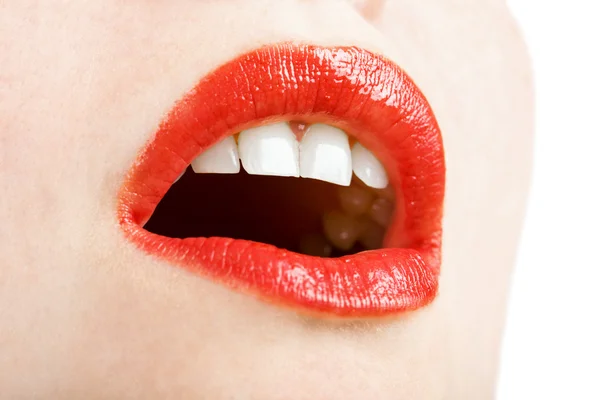 Belle labbra rosse — Foto Stock