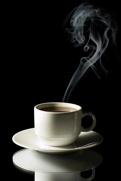 Cup of coffee with steam isolated — Stock Photo, Image