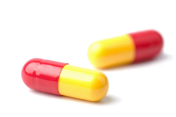 Makró elszigetelt kapszula tabletták — Stock Fotó