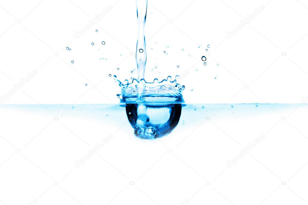 Abstract blue water splash isolated