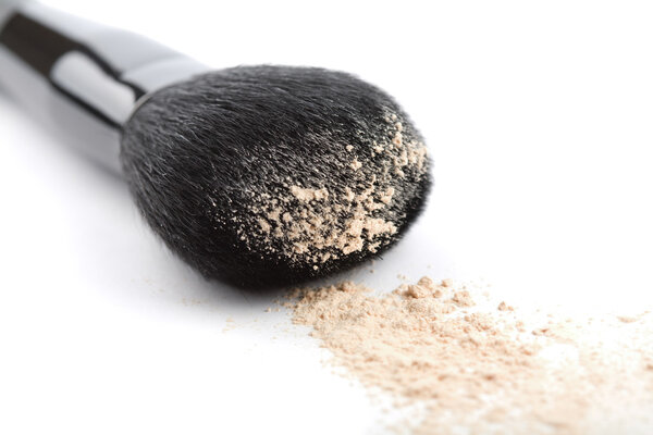 Powder and black brush isolated