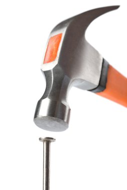 Hammer and nail isolated clipart