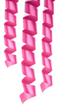 Beautiful pink ribbons isolated clipart