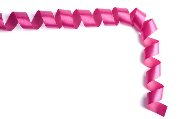 Frame of beautiful pink ribbon isolated — Stock Photo, Image