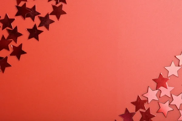 假日红色背景与明星 — 图库照片