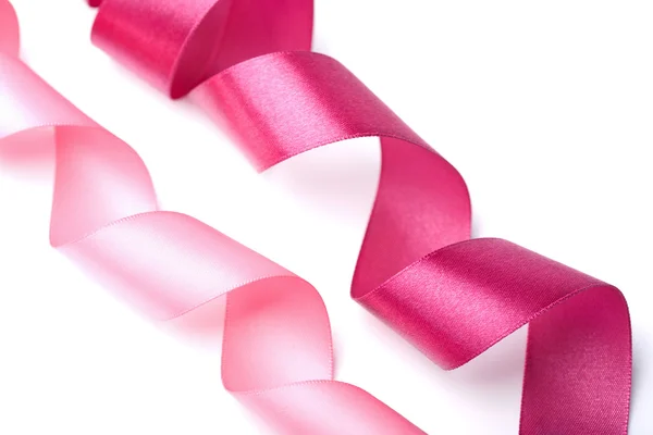 Holiday pink ribbons isolated — Stock Photo, Image