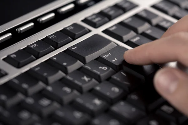 Fingers over computer keyboard — Stock Photo, Image