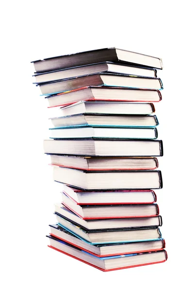 Großer Bücherstapel isoliert — Stockfoto