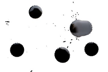 Black ink spots isolated clipart