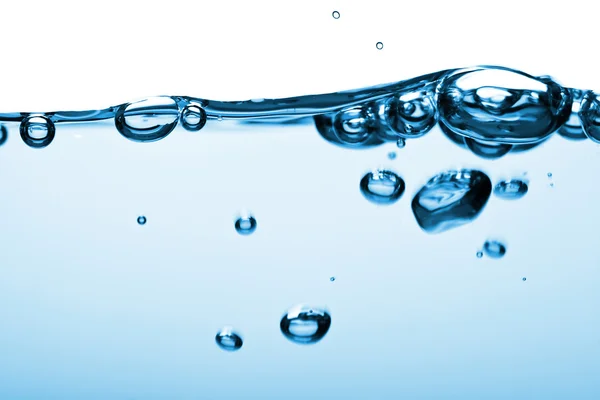 Abstrato azul bolhas de água fundo — Fotografia de Stock