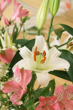 Bouquet with a white lily clipart