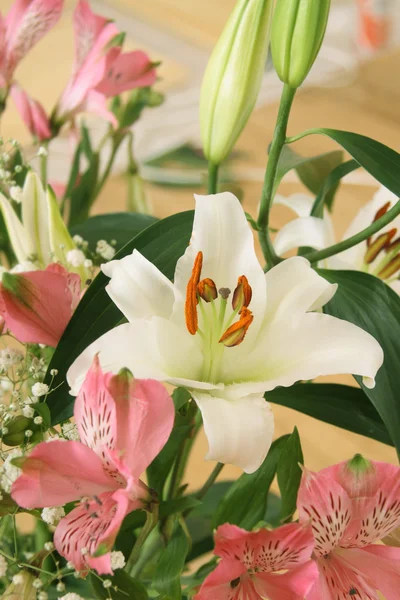 Bouquet with a white lily — Stock Photo, Image