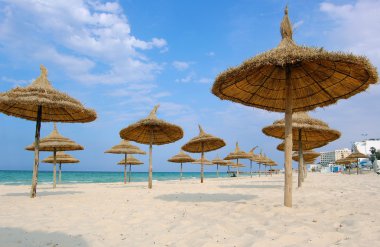 Beach in the city of Sousse clipart