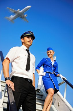 Cabin crew couple  clipart