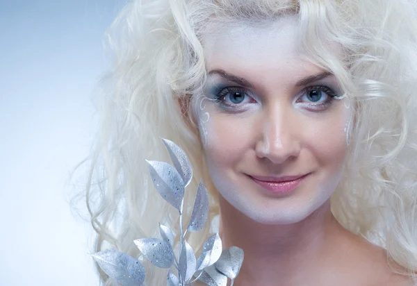 Snow queen med en magiska kvist — Stockfoto