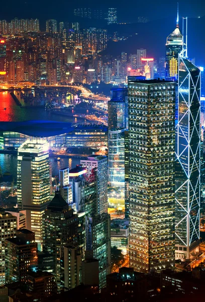 Hong Kong Centrum Nocy — Zdjęcie stockowe