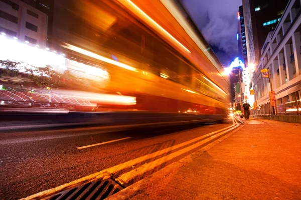 Autobús Rápido Movimiento Por Noche — Foto de Stock