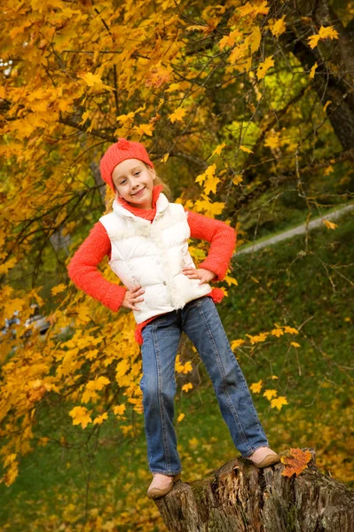 Красива маленька дівчинка розважається на відкритому повітрі — стокове фото